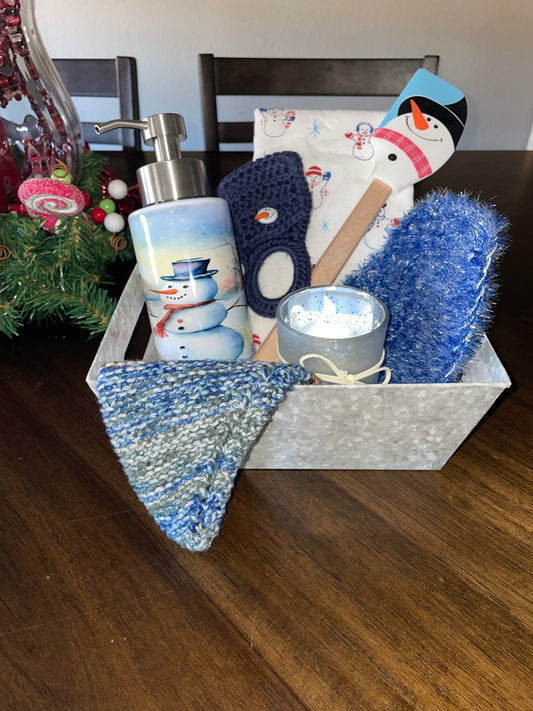 Frosty Delight Snowman Basket