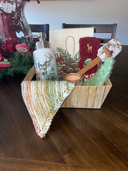 Deer in the Wilderness Holiday Basket
